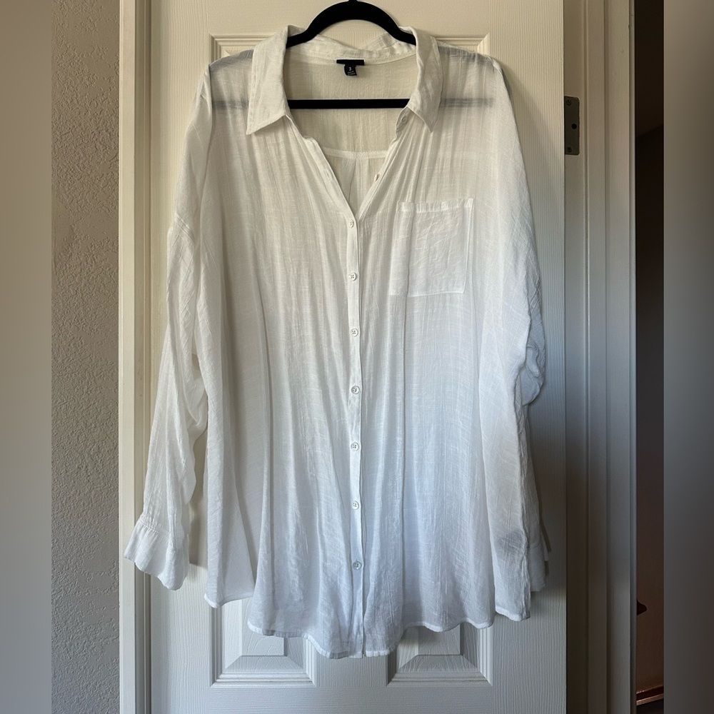 Torrid size 3 sheer white blouse